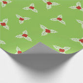 ヒイラギの実と葉 ラッピングペーパー (角)