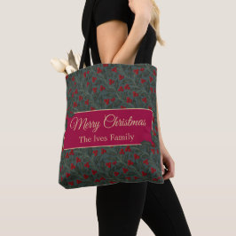 ヒイラギの実のクリスマス トートバッグ