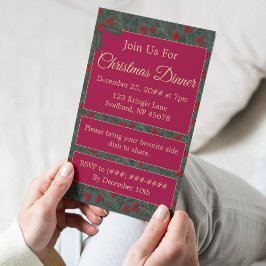 ヒイラギの実のクリスマス 招待状