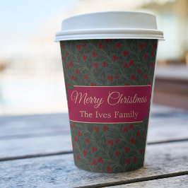 ヒイラギの実のクリスマス 紙コップ