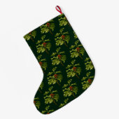 ヒイラギの小枝 クリスマス 赤い実 ラージクリスマスストッキング (裏面 (吊り時))