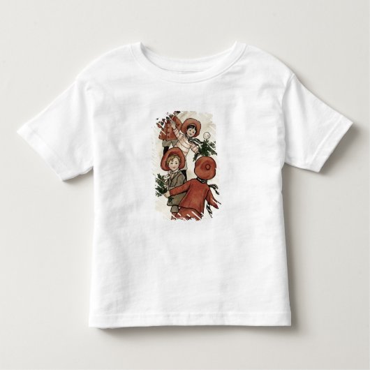 ヒイラギの投げる雪玉を持つ子供 トドラーTシャツ (正面)
