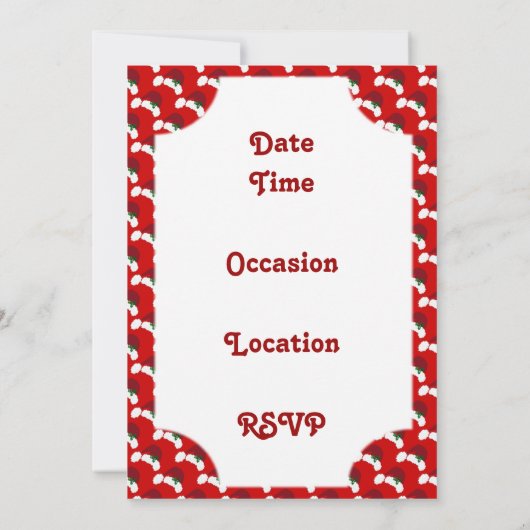 ヒイラギの招待状が付いているサンタの帽子 招待状 (裏面)