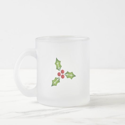 ヒイラギの果実のクリスマスのマグ フロストグラスマグカップ (左)