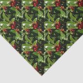ヒイラギの果実のクリスマスの包装紙 薄葉紙 (詳細)