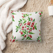 ヒイラギの果実のクリスマスの枕 クッション (ブランケット)