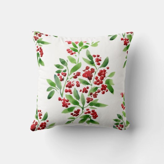 ヒイラギの果実のクリスマスの枕 クッション (裏面)