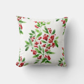 ヒイラギの果実のクリスマスの枕 クッション (正面)