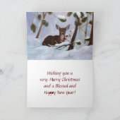 ヒイラギの果実のシカのクリスマスカード シーズンカード (内部)