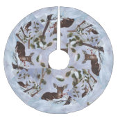 ヒイラギの果実のシカ ブラッシュドポリエステルツリースカート (正面)