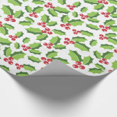 ヒイラギの果実のヒイラギはヤドリギの休日を去ります ラッピングペーパー (角)