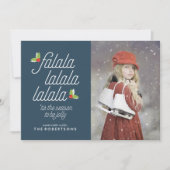 ヒイラギの枝のクリスマス写真 シーズンカード (正面)
