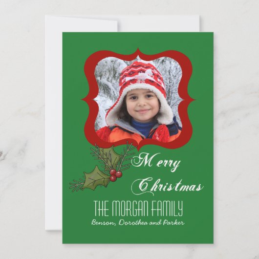 ヒイラギの正方形の写真カード (正面)