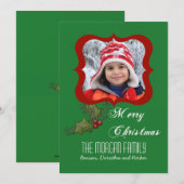 ヒイラギの正方形の写真カード (正面/裏面)