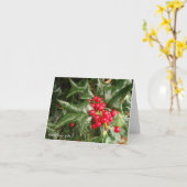 ヒイラギの葉および赤い果実 カード (黄色い花)