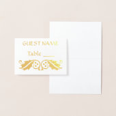 ヒイラギの葉が付いている金ゴールドの地名カード 箔カード (ディスプレー)