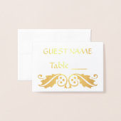 ヒイラギの葉が付いている金ゴールドの地名カード 箔カード (封筒付き正面)