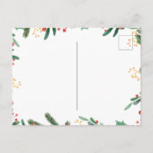 ヒイラギの葉の果実のクリスマス|の保存日付 案内ポストカード (裏面)