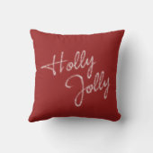 ヒイラギの赤のすてきな休日のクッション クッション (裏面)