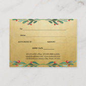 ヒイラギはフェイクな金ゴールドホイルのギフト券を去ります 割引カード (裏面)