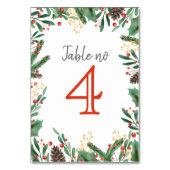 ヒイラギは果実のクリスマスの結婚式を去ります テーブルナンバー (裏面)