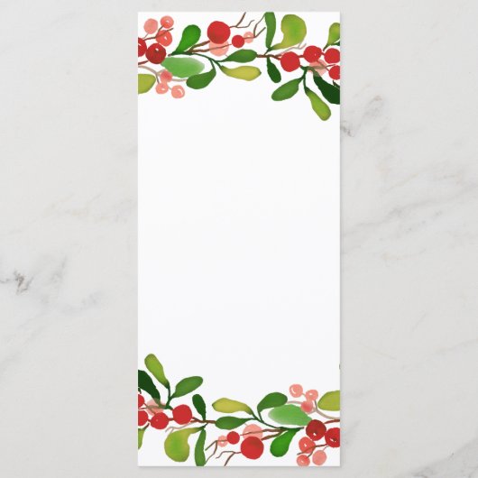 ヒイラギは果実のクリスマス|の結婚メニューを去ります メニュー (裏面)