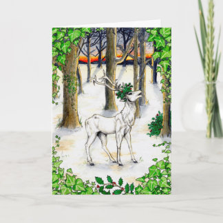 ヒイラギ及びキヅタのクリスマスカード シーズンカード