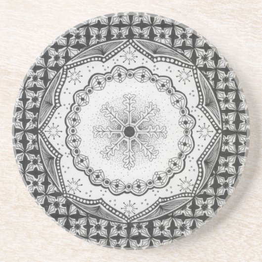 ヒイラギ及び雪片の砂岩コースター コースター (正面)