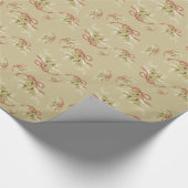 ヒイラギ日のスケッチのヒイラギの果実および葉 ラッピングペーパー (角)