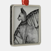 ヒイラギ猫 メタルオーナメント (右)