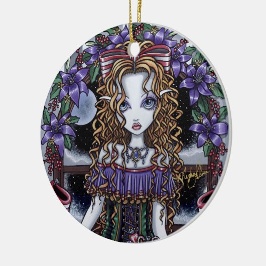 "ヒイラギ"のクリスマス・パーティの妖精のオーナメント セラミックオーナメント (左)