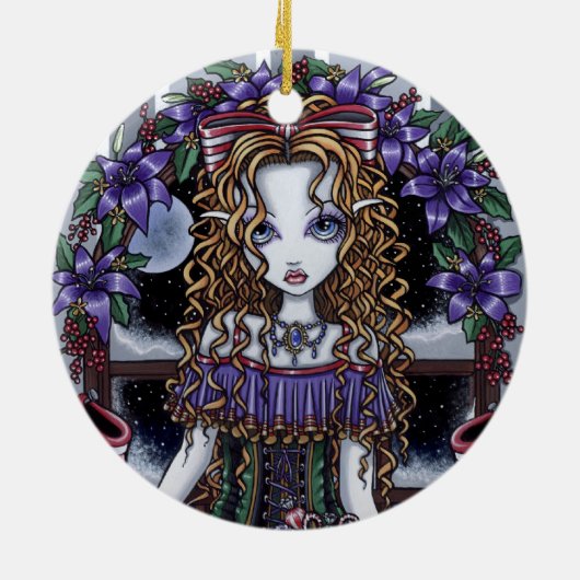 "ヒイラギ"のクリスマス・パーティの妖精のオーナメント セラミックオーナメント (裏面)