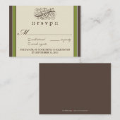 :: ヒイラギ:: 単にエレガントな3.5" x2.5" RSVP Card_v2 エンクロージャーカード (正面/裏面)