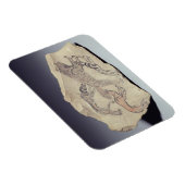 ヒエナ(石灰岩)を追いかける犬を描いたオストラコン マグネット (右側)