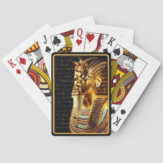 ヒエログリフとブラックのトゥタンカームン王金ゴールド トランプ (裏面)