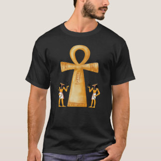 ヒエログリフの生命の鍵アンク Tシャツ