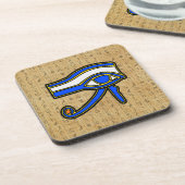 ヒエログリフの青いホロスアイコースター コースター (左側)