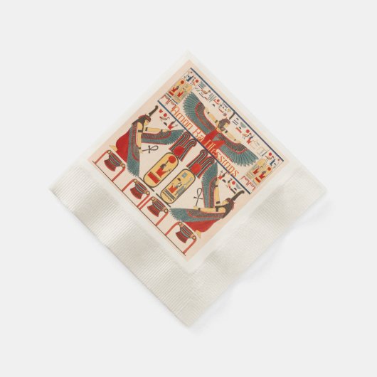 ヒエログリフィクス、エジプトの神アモンラ恵み 縁ありカクテルナプキン (角)