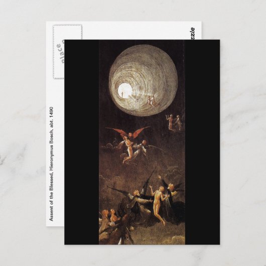 ヒエロニムス・ボス著賛美されるの上昇、 ポストカード (正面/裏面)