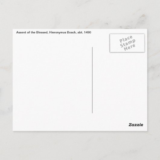 ヒエロニムス・ボス著賛美されるの上昇、 ポストカード (裏面)
