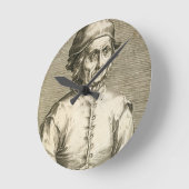 ヒエロニムス・ボス(c.1450-1516)のプレート3のポートレート ラウンド壁時計 (傾斜)