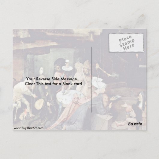 ヒエロニムス・ボッシュによる聖アンソニーの誘惑 ポストカード (裏面)