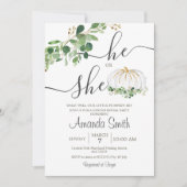 ヒオシレ ホワイトパンプキン 性別発表 招待状 (正面)