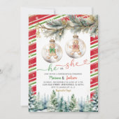 ヒオシ クリスマス クッキー オーナメント 性別発表 招待状 (正面)