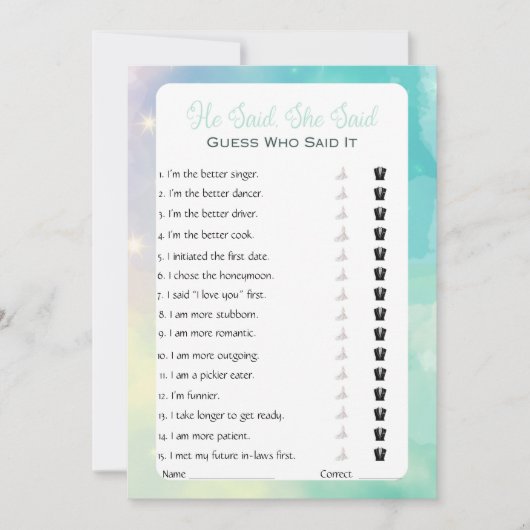 ヒカサレ サレ ブライダルシャワーゲーム 招待状 (正面)