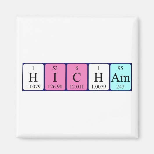 ヒカム周期表名磁石 マグネット (正面)