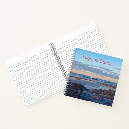 ヒギンズビーチゼンモーニングピンクタイポグラフィ名 ノートブック (内部)