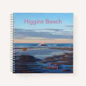 ヒギンズビーチゼンモーニングピンクタイポグラフィ名 ノートブック (正面)
