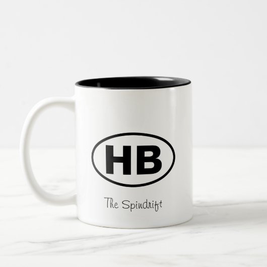 ヒギンズビーチOvalコテージ名 ツートーンマグカップ (左)