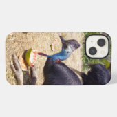 ヒクイドリのメロン食べる,  iPhone 13 カー iPhoneケース (裏面横)